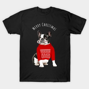 French Bulldog Frenchie Merry Christmas T-Shirt